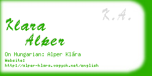 klara alper business card